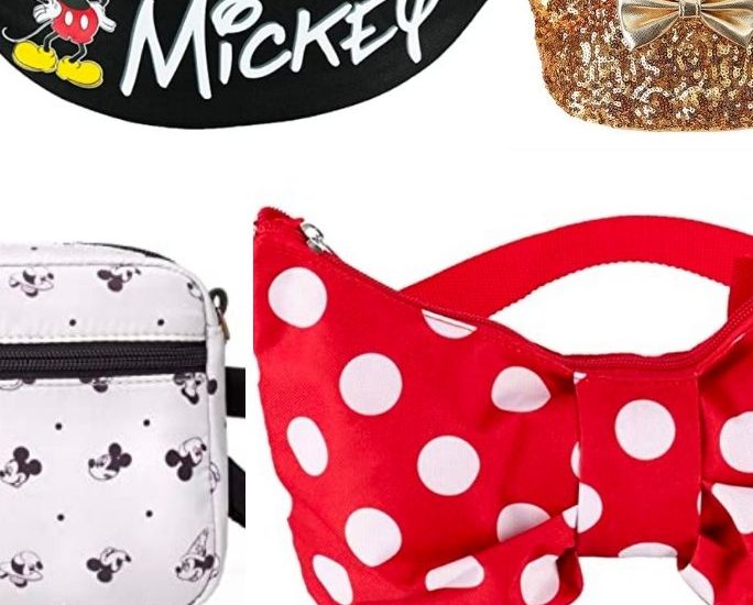 collage image of Disney fanny packs