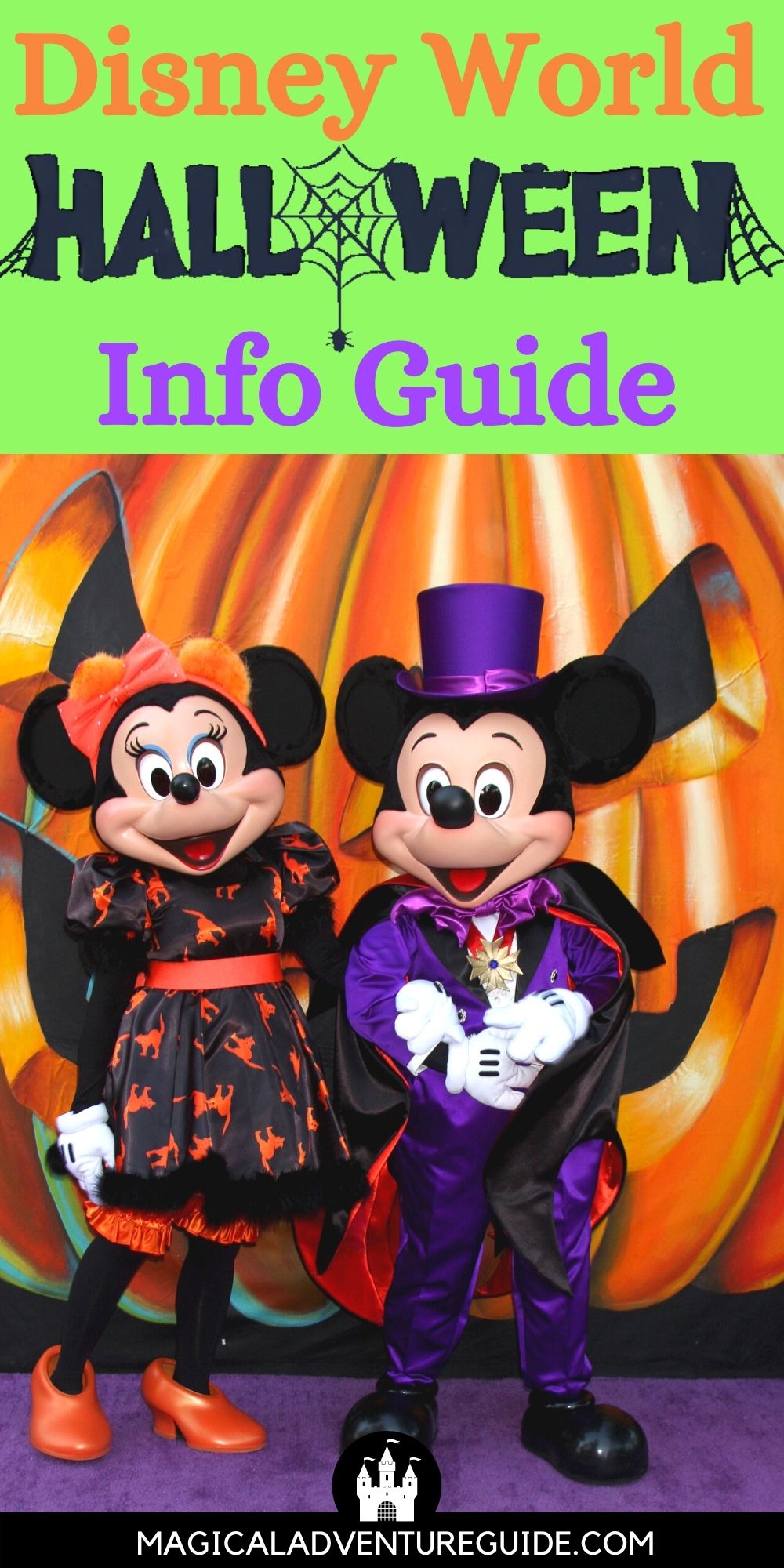Mickey and Minnie dressed in Halloween attire at Disney World