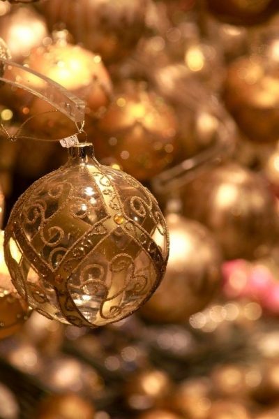 gold Christmas ornaments