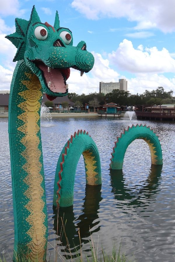 Lego dragon at Disney Springs