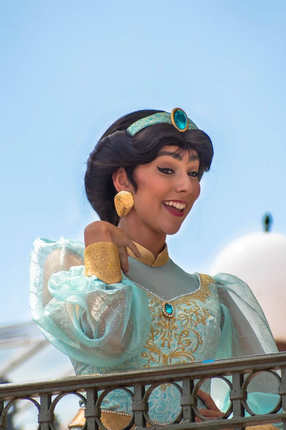 Princess Jasmine during a character meet and greet at Magic Kingdom