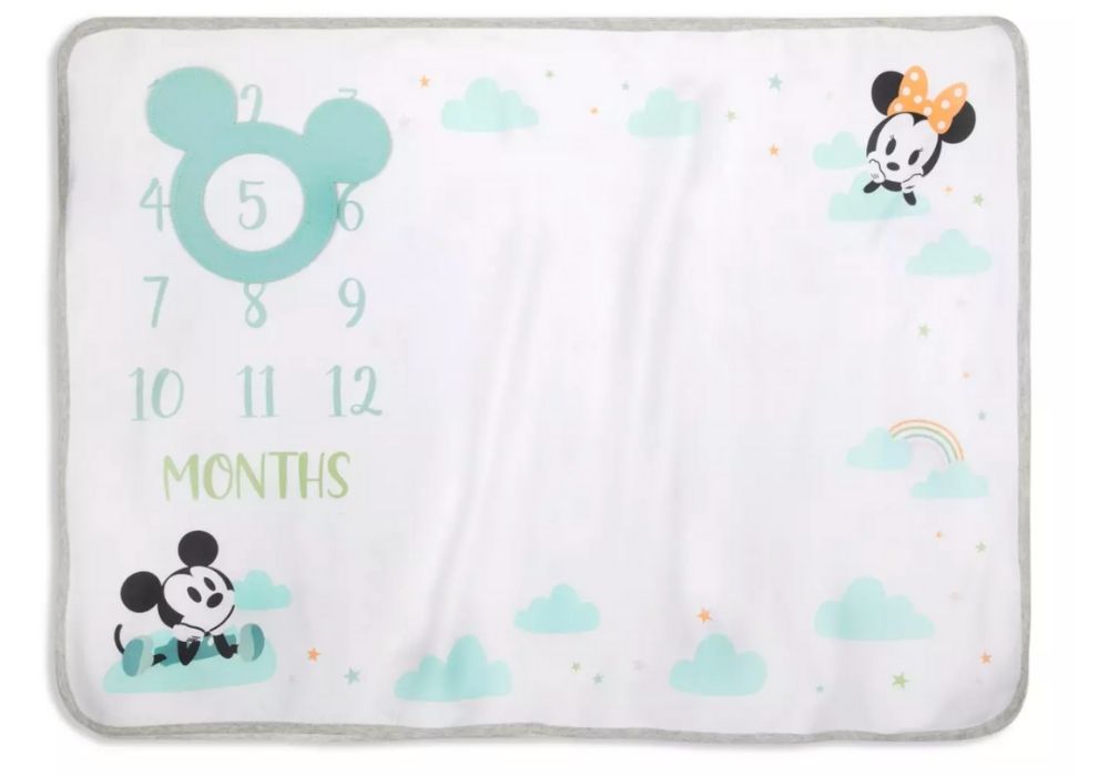 Mickey and Minnie baby milestone marker blanket