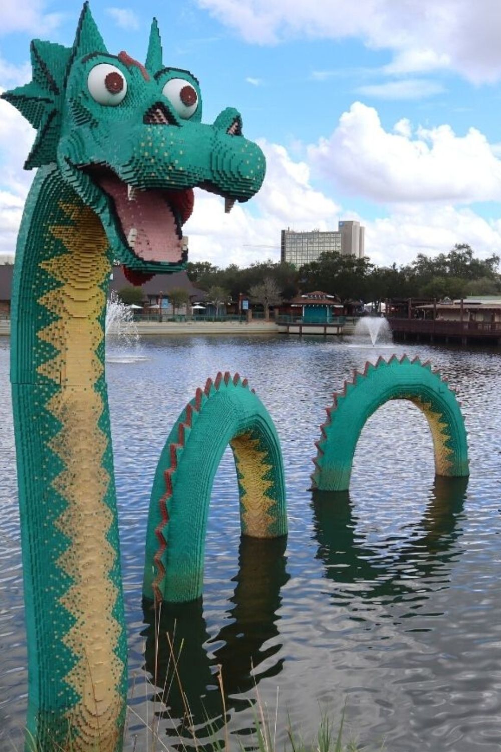 lego sea dragon at Disney Springs in Orlando