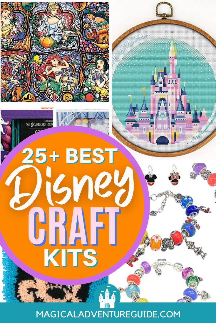 collage featuring various Disney craft kits available