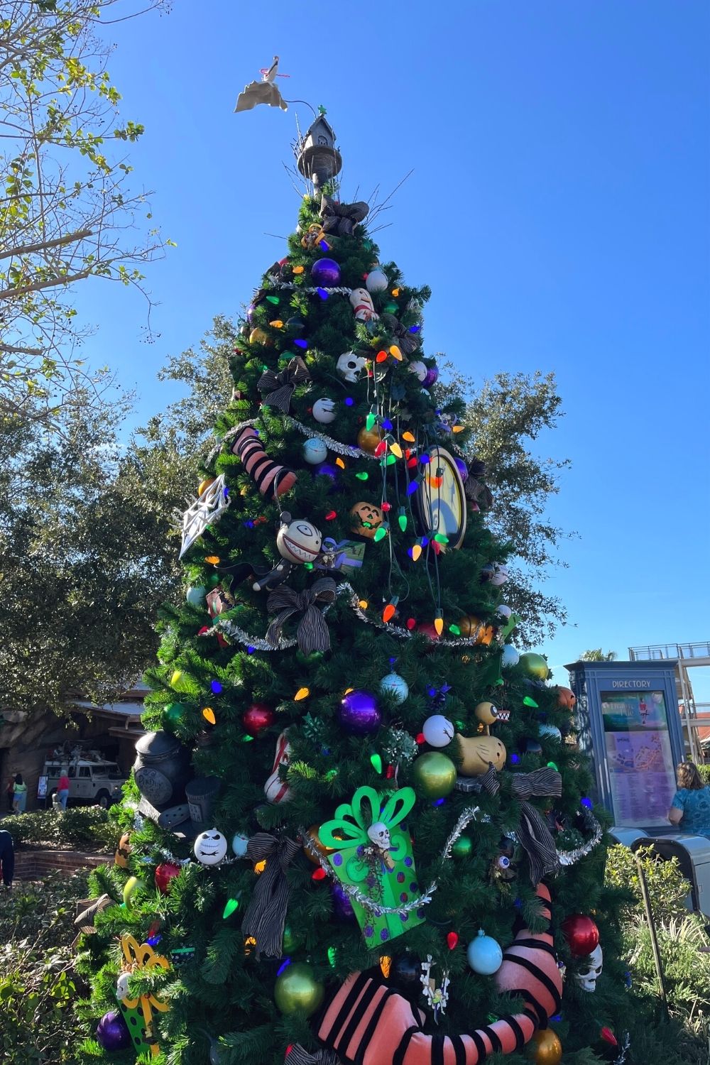 The Nightmare Before Christmas tree at the Christmas Tree trail in Disney Springs